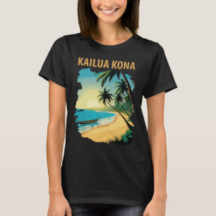 T-shirt de voyage Kailua Kona Hawaii Beach Palm