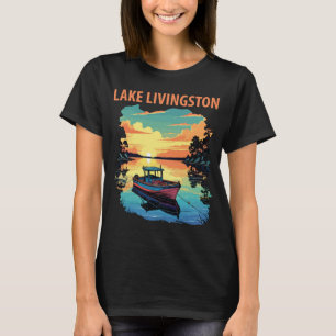T-shirt de voyage Lake Livingston Boat Sunset