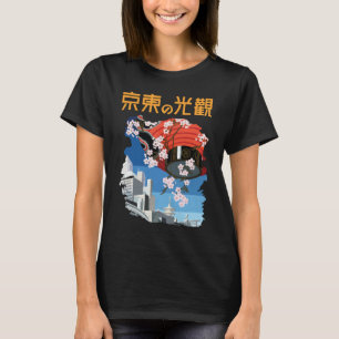 T-shirt de voyage rose Fleurs de cerisier de Tokyo