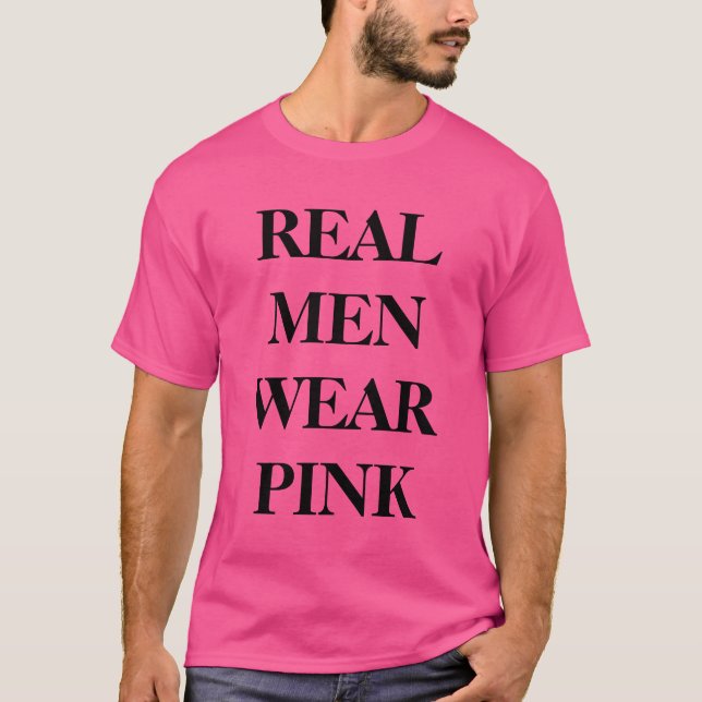 T-shirt de "vrai rose de vêtements pour hommes" (Devant)