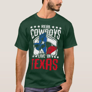 T-shirt De Vrais Cowboys Vivent Au Texas