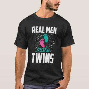 T-shirt De vrais hommes font jumeaux Humour jumeaux Sarcas