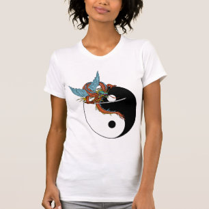 T-shirt de Ying Yang de dragon