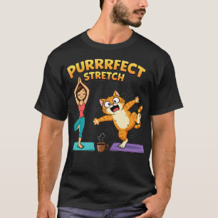 T-shirt de yoga pour chat drôle et amateur de café