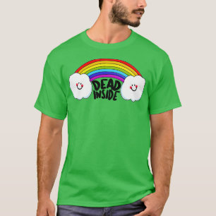 T-shirt Dead Inside Nihilist 80s Rainbow Graphic Design