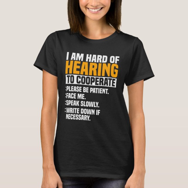 T-shirt Deaf Awareness Hearing Aid Implant ASL Cooperate P (Devant)