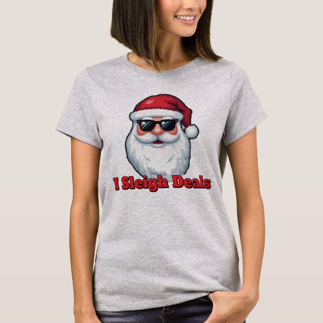 T-shirt Deal Slaying Santa Claus Funny Holiday Shopping  (Devant)