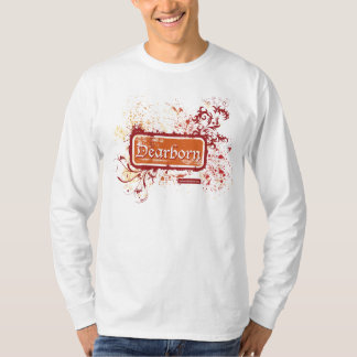 T-shirt Dearborn a affligé la pièce en t du LS des hommes
