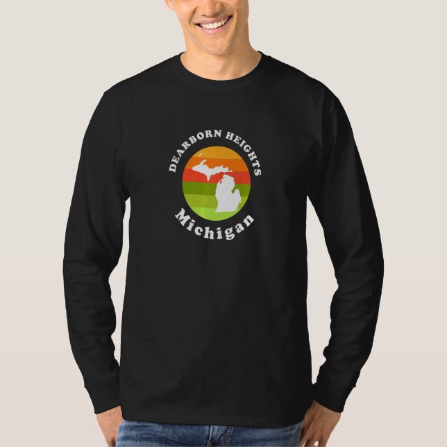 T-shirt Dearborn Heights Michigan Outdoors Sunrise MI Vaca (Devant)