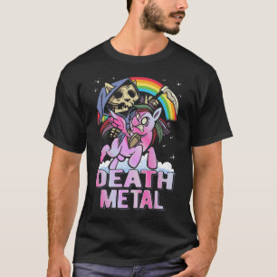 T-shirt Death Metal Unicorn Reaper arc-en-ciel
