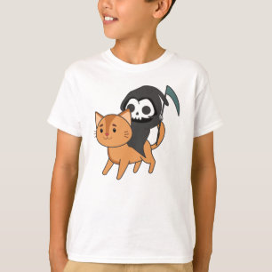 T-shirt Death Riding Chat Drôle - Drôle Chats