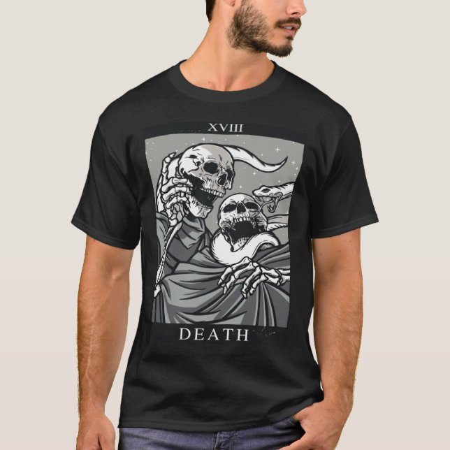 T-shirt Death Tarot Card Tarot Card XIII 13 Skeleton Snake (Devant)