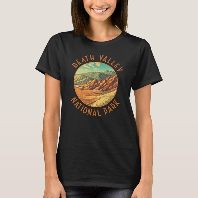 T-shirt Death Valley National Park Art Distressed Circle (Devant)