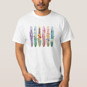 T-shirt Débardeur botanique à fleurs sauvages   Flore aqua
