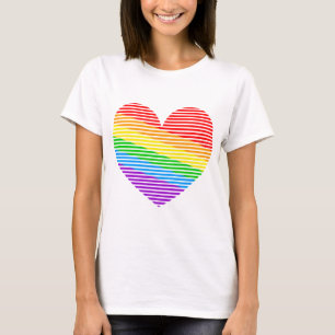 T-shirt Débardeur coeur à rayures arc-en-ciel Corey Tiger 