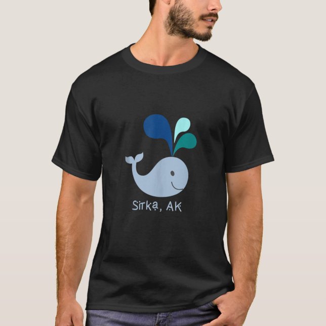 T-shirt Débardeur de dessin animé Sitka Alaska Cute Whale  (Devant)