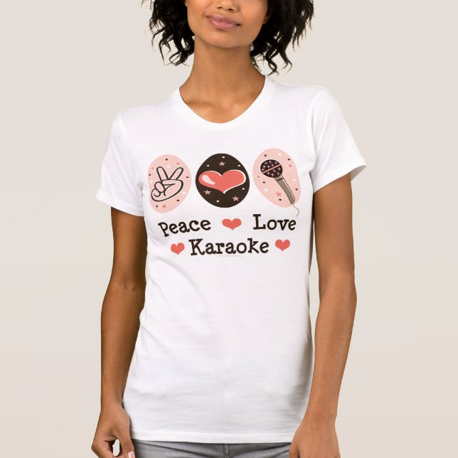 T-shirt Débardeur de karaoke d'amour de paix (Devant)