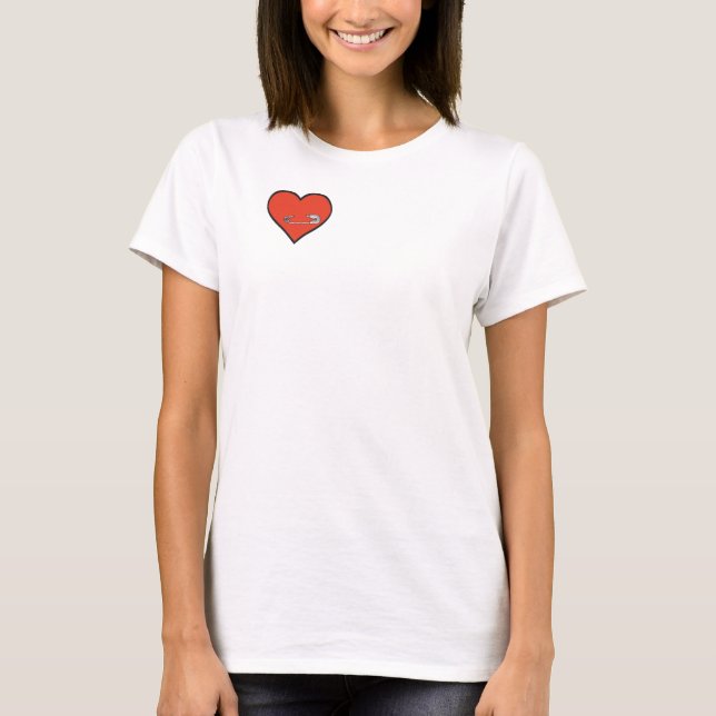 T-shirt débardeur du coeur de la goupille de sécurité (Devant)