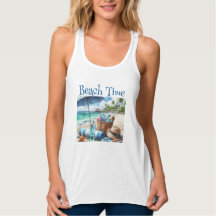T-shirt Débardeur été temps plage