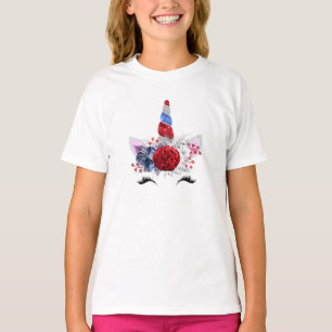 T-shirt Débardeur patriotique de filles de licorne