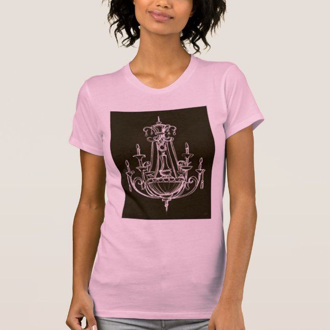 T-shirt Débardeur rose et noir de lustre (Devant)