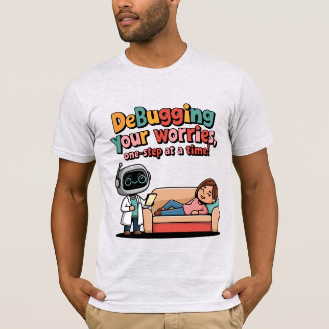T-shirt Déboguer vos soucis un octet à la fois amusant Ai (Devant)