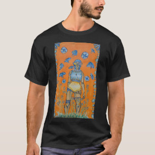 T-shirt debout parmi les méduses