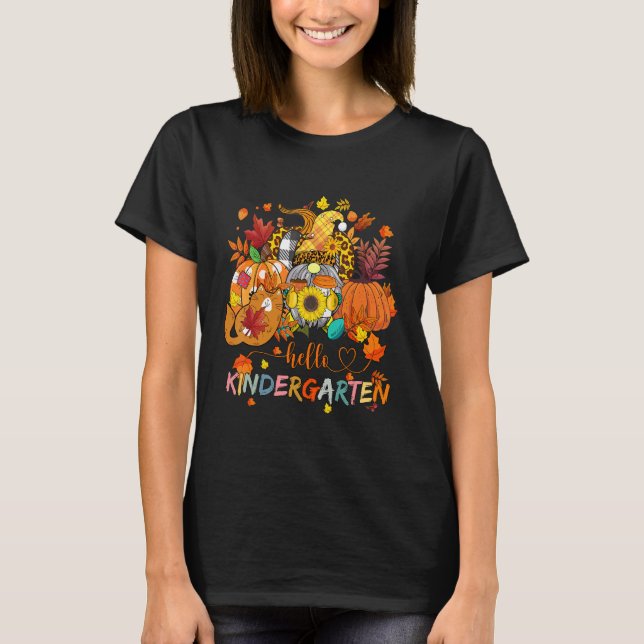 T-shirt Début De L'Automne Enseignant Tournesol Bonjour Ki (Devant)