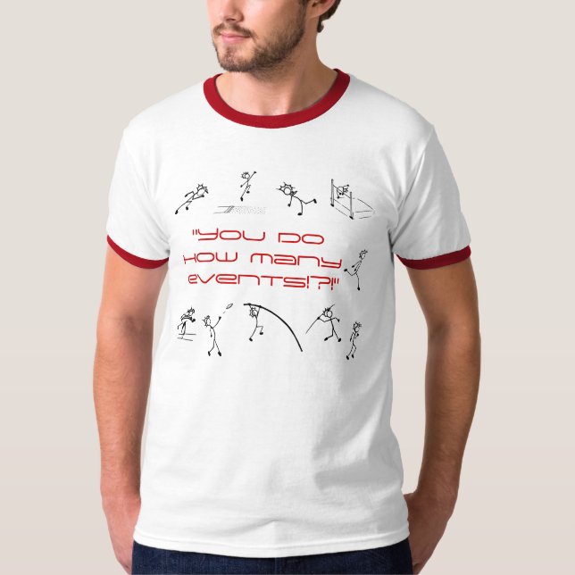 T-shirt Décathlon Vous Faites Combien D'Événements Rouge B (Devant)