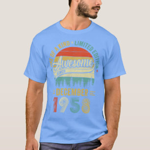T-shirt Décembre 1958 Vintage 65 Ans Retro 65e Birt