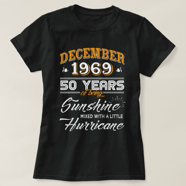 T-shirt Décembre 1969 cinquantième cadeaux d'anniversaire (Design devant)