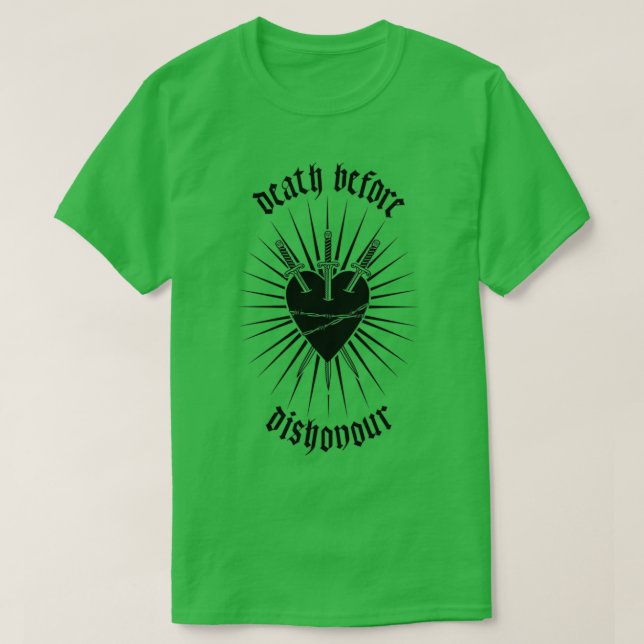 T-shirt Décès avant le déshonorant (Design devant)