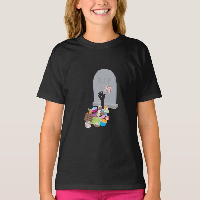 T-shirt Décès par Candy Halloween Design (Devant)