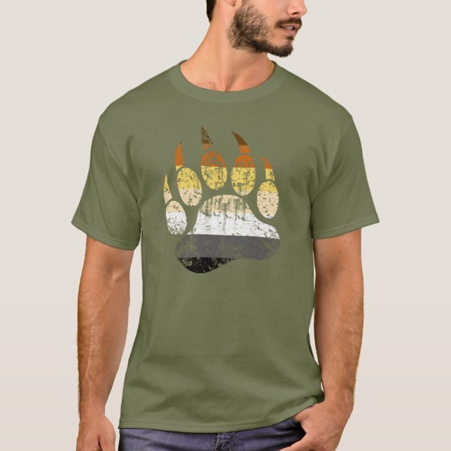 T-shirt Déchets de l'ours en état de détresse Drapeau de l (Devant)
