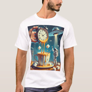 T-shirt Déchets de temps et Sips cosmiques - Surreal Coffe
