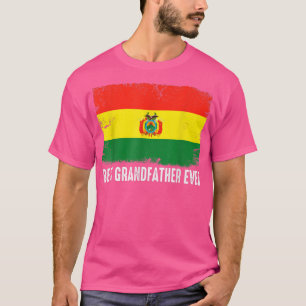 T-shirt Déchiré Bolivie Drapeau Meilleur Grand-Père Jamais