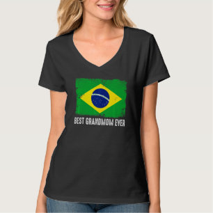 T-shirt Déchiré Brésil Drapeau Meilleure grand-mère Jamais