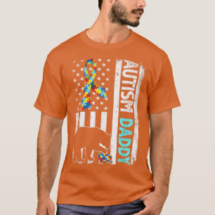 T-shirt Déchiré Drapeau Américain Autisme Daddy Bear Autis
