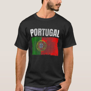 T-shirt Déchiré Portugal Drapeau Graphique Pour Hommes Fem