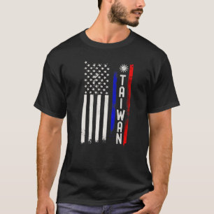 T-shirt Déchiré Taïwanais Américain Drapeau Il Est Dans Mo