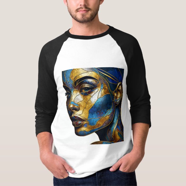 T-shirt Déchirer Un Tee Raglan Avec Une Expression D'Art - (Devant)
