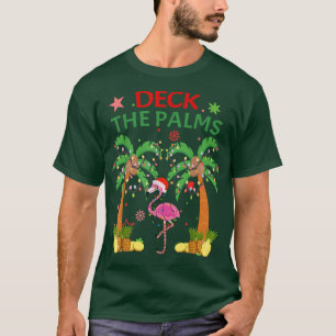 T-shirt Deck Les Palms Pajamas Noël Floride Flamant rose