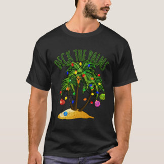 T-shirt Deck Les Palms Tropical Hawaii Christmas Palm Tree
