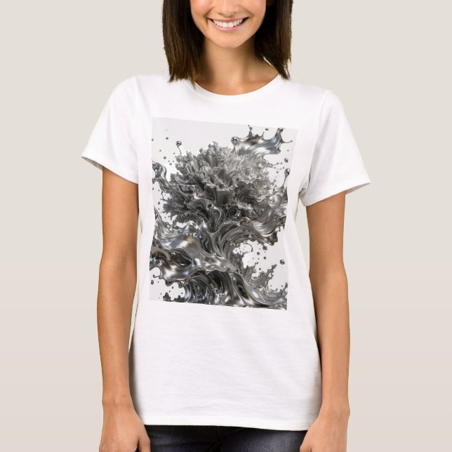 T-shirt Déclaration Argent ART ABSTRAIT Déclaration Tee v2 (Devant)