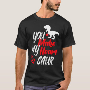 T-shirt Déclaration cool Saint-Valentin Cœur en amour dino