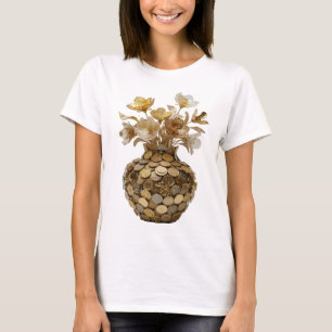 T-shirt Déclaration d'art abstrait argenté WITTY Design