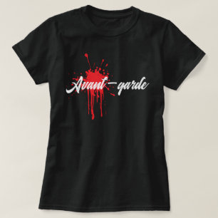 T-shirt Déclaration d'art de peinture noir blanc rouge ava