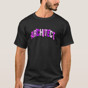 T-shirt Déclaration de conception créative rose architecte