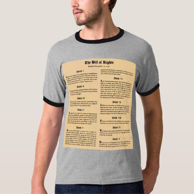 T-shirt Déclaration des droits (Devant)