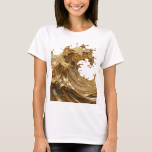T-shirt Déclaration Or ÉCLABOUSSURES DE LIQUIDE Text Desig